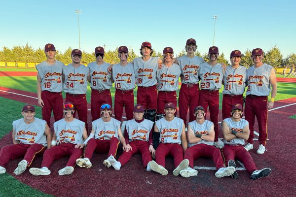 Following their win over Garden City, the Hays High Baseball celebrates their fourth-straight WAC championship.