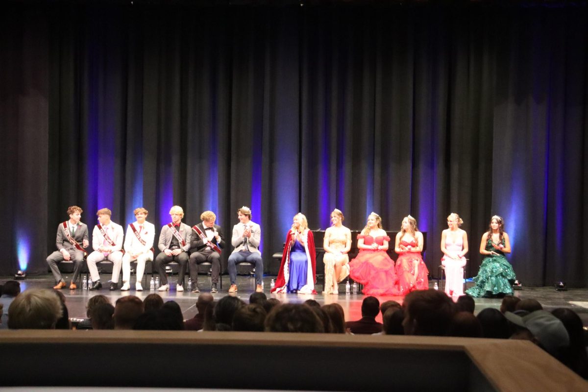 The homecoming candidates at the Hoco formal assembly