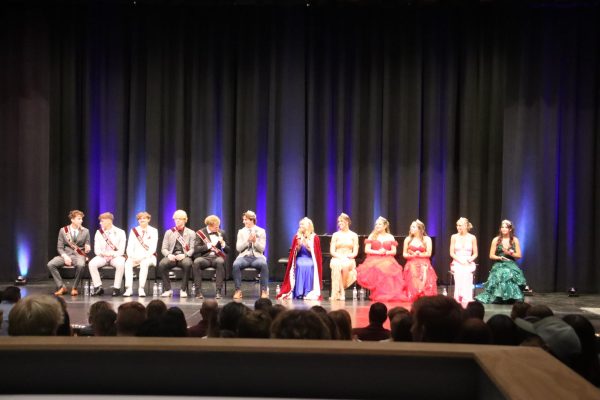 The homecoming candidates at the Hoco formal assembly